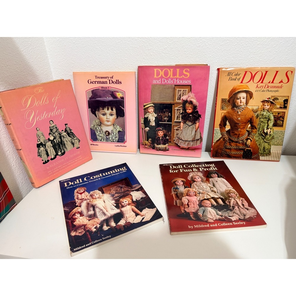 Vintage Doll Collecting 6 Books German French Bisque Costuming Rare Reference